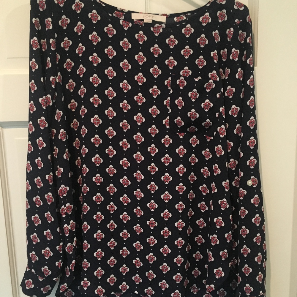 Navy Patterend Loft Womens Shirt